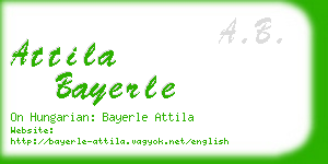 attila bayerle business card